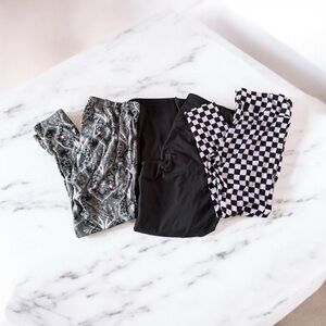 Eye Candy Purple and Black Leggings for Effortless Style